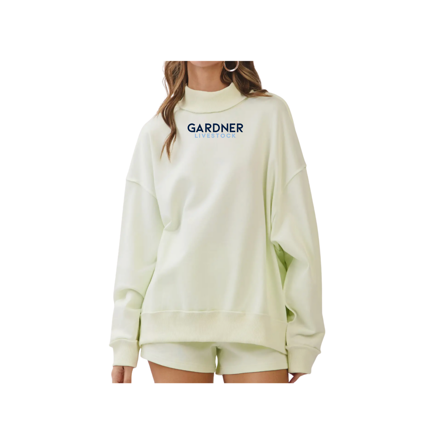 GARDNER LIVESTOCK LADIES Soft Knit Drop Shoulder Mock Neck